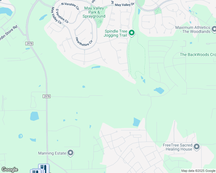 map of restaurants, bars, coffee shops, grocery stores, and more near 8402 Matthews Lane in Magnolia