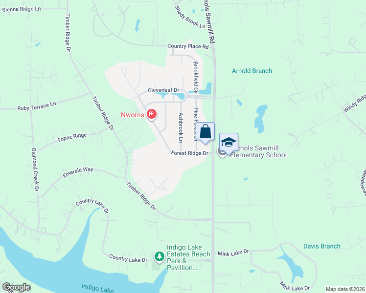 map of restaurants, bars, coffee shops, grocery stores, and more near 28806 Ashbrook Lane in Magnolia