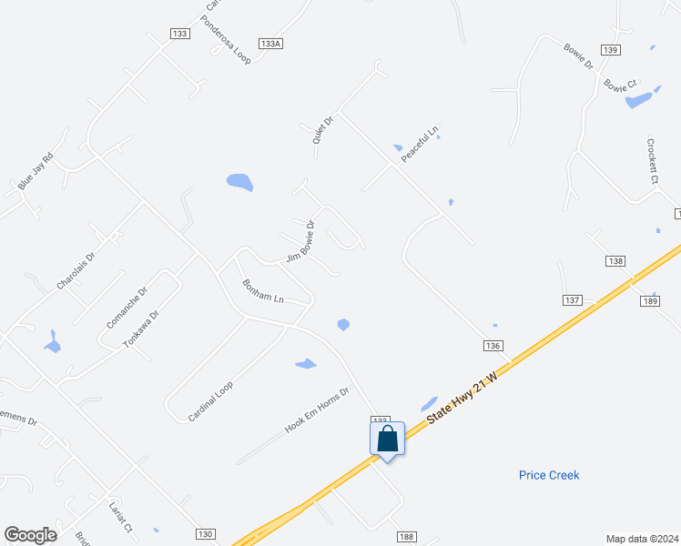 map of restaurants, bars, coffee shops, grocery stores, and more near 125 Travis Lane South in Paige