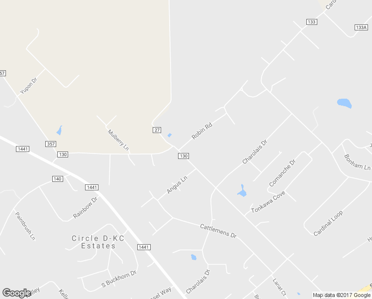 map of restaurants, bars, coffee shops, grocery stores, and more near 101 Robin Road in Bastrop