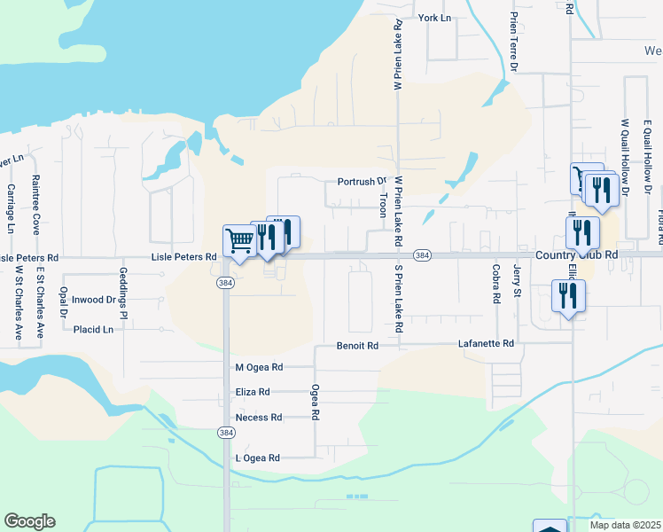 map of restaurants, bars, coffee shops, grocery stores, and more near 4908 West Westridge Park Drive in Lake Charles
