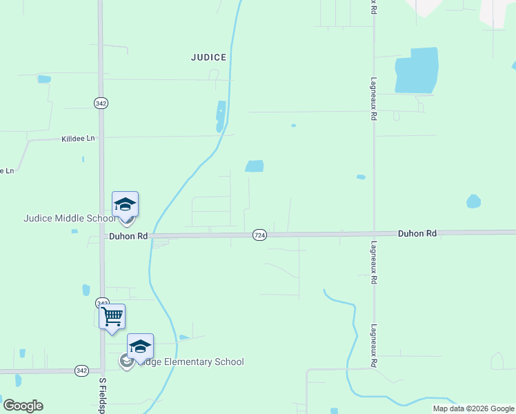 map of restaurants, bars, coffee shops, grocery stores, and more near 1600 Duhon Road in Duson