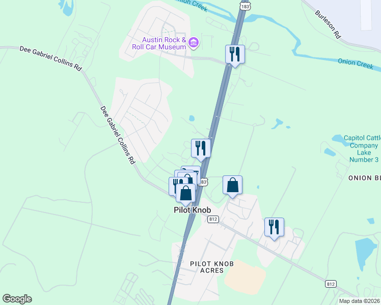 map of restaurants, bars, coffee shops, grocery stores, and more near 6154-6290 Colton Rd in Austin