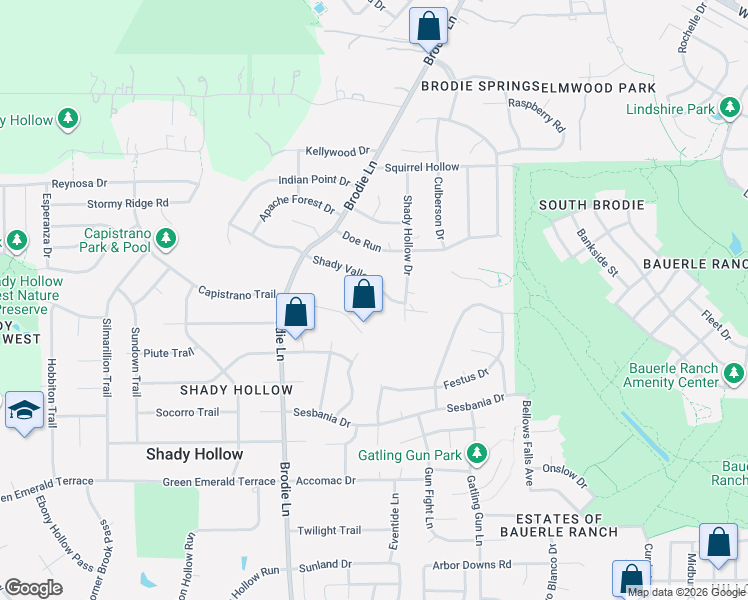 map of restaurants, bars, coffee shops, grocery stores, and more near 3308 Treadsoft Cove in Austin