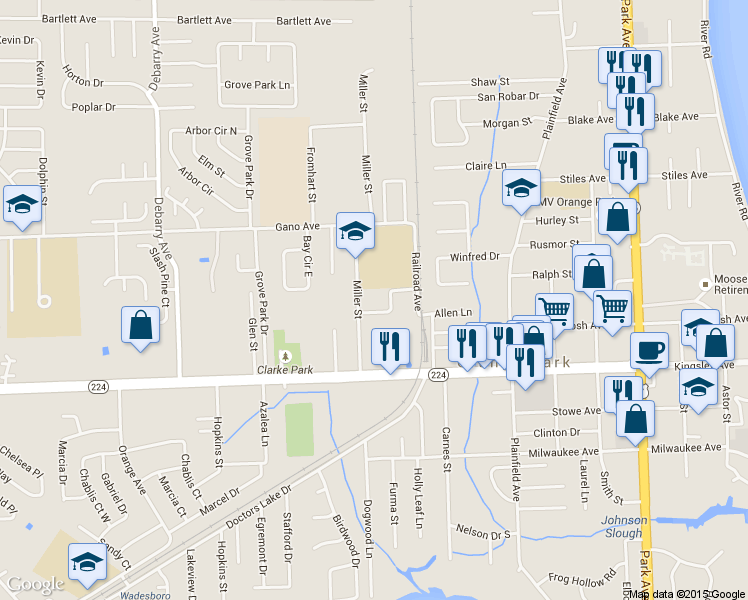 map of restaurants, bars, coffee shops, grocery stores, and more near 887 Filmore Lane in Orange Park