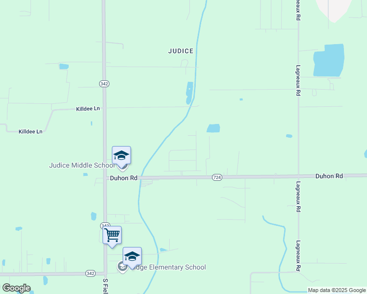 map of restaurants, bars, coffee shops, grocery stores, and more near 1626 Duhon Road in Duson