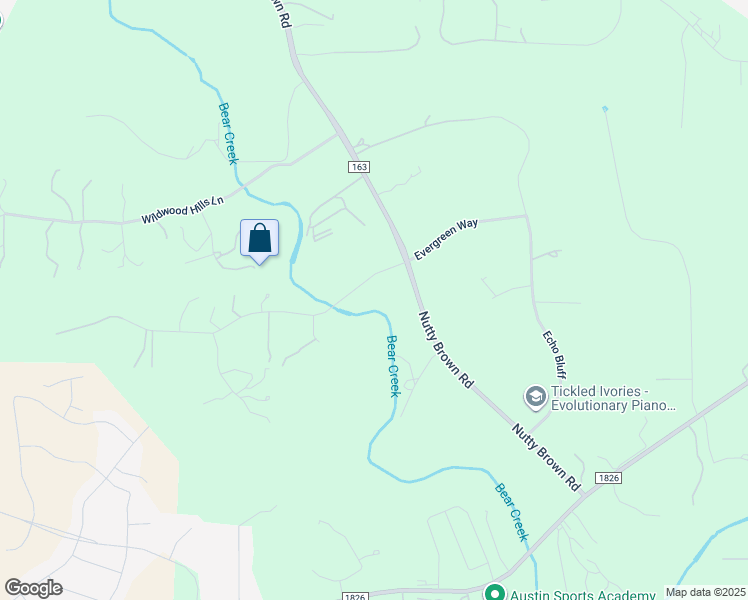 map of restaurants, bars, coffee shops, grocery stores, and more near 13405 Evergreen Way in Austin
