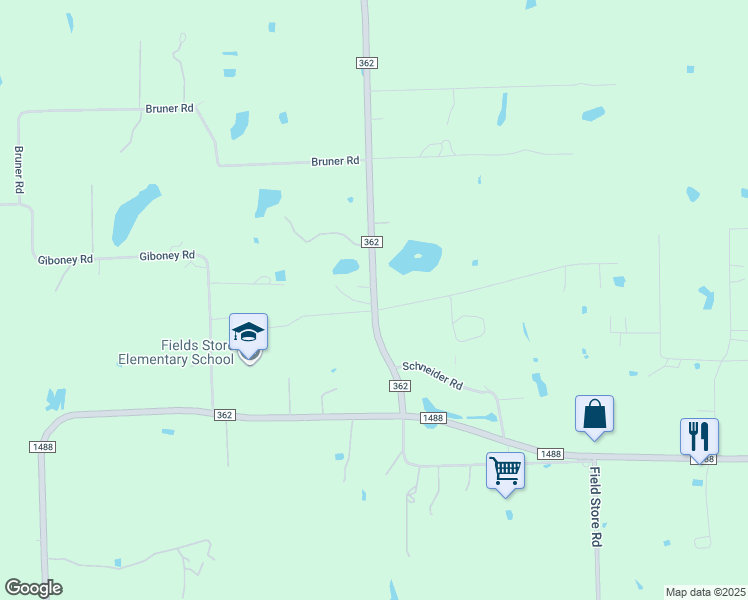 map of restaurants, bars, coffee shops, grocery stores, and more near 27575 Farm to Market 362 in Waller