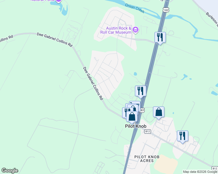 map of restaurants, bars, coffee shops, grocery stores, and more near 8304 Greyhawk Cove in Austin