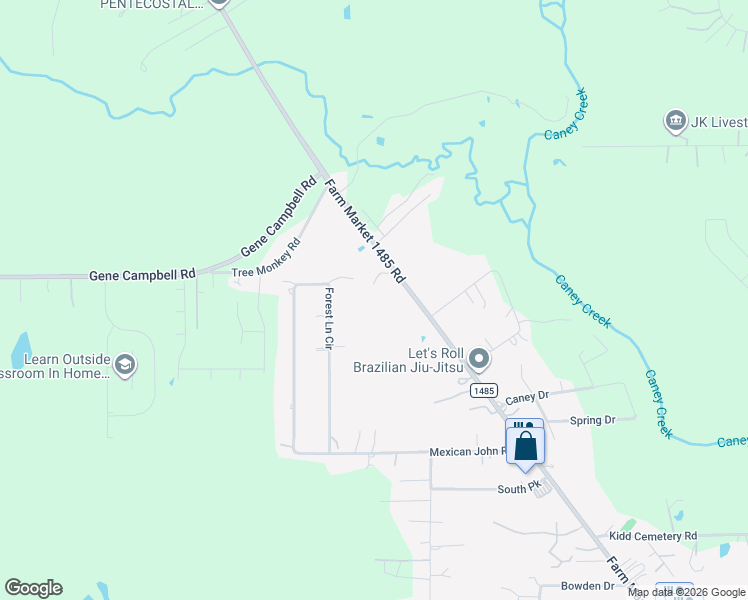 map of restaurants, bars, coffee shops, grocery stores, and more near 19166 Farm to Market 1485 in New Caney
