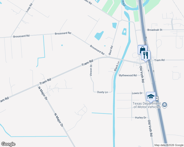 map of restaurants, bars, coffee shops, grocery stores, and more near 10760 Gage Road in Beaumont