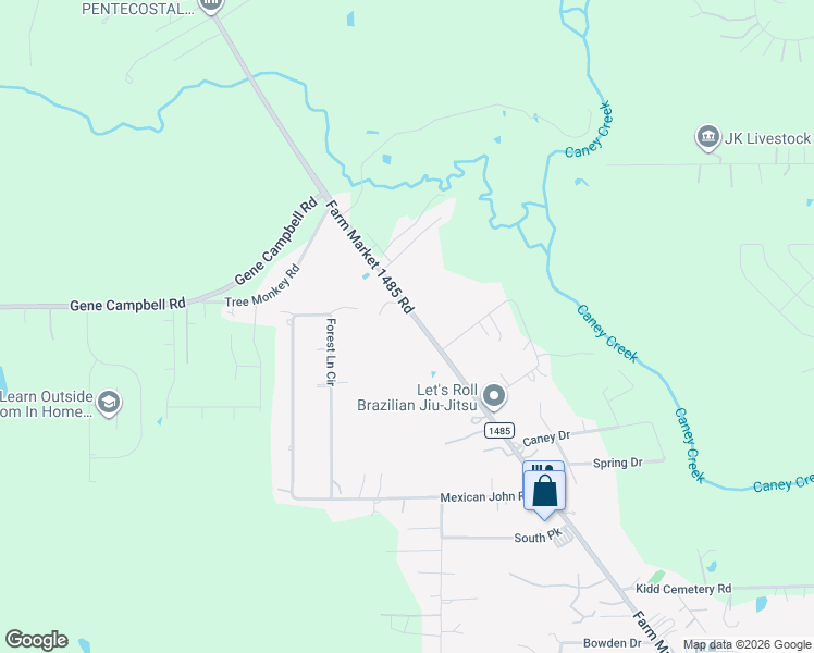 map of restaurants, bars, coffee shops, grocery stores, and more near 19166 Farm to Market 1485 in New Caney