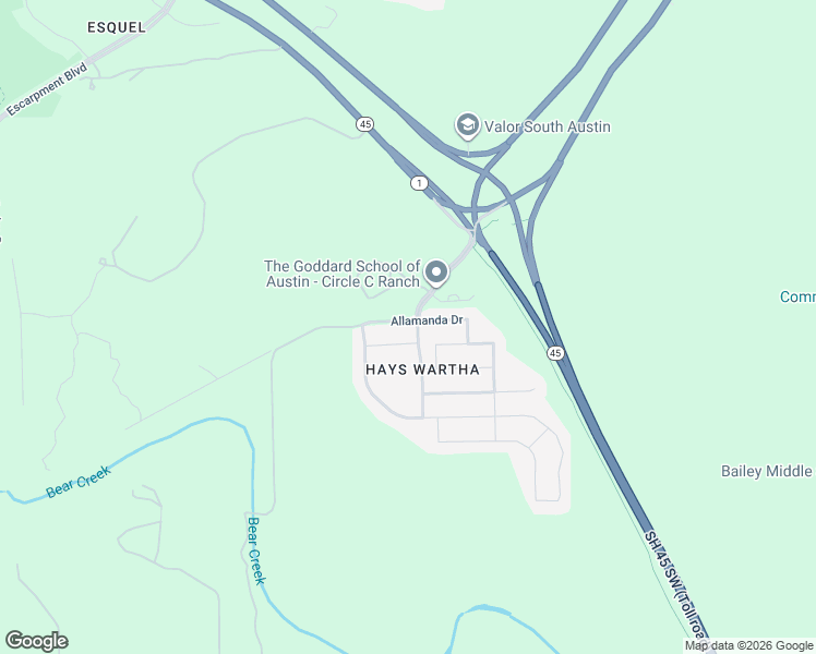 map of restaurants, bars, coffee shops, grocery stores, and more near 5405 Allamanda Drive in Austin
