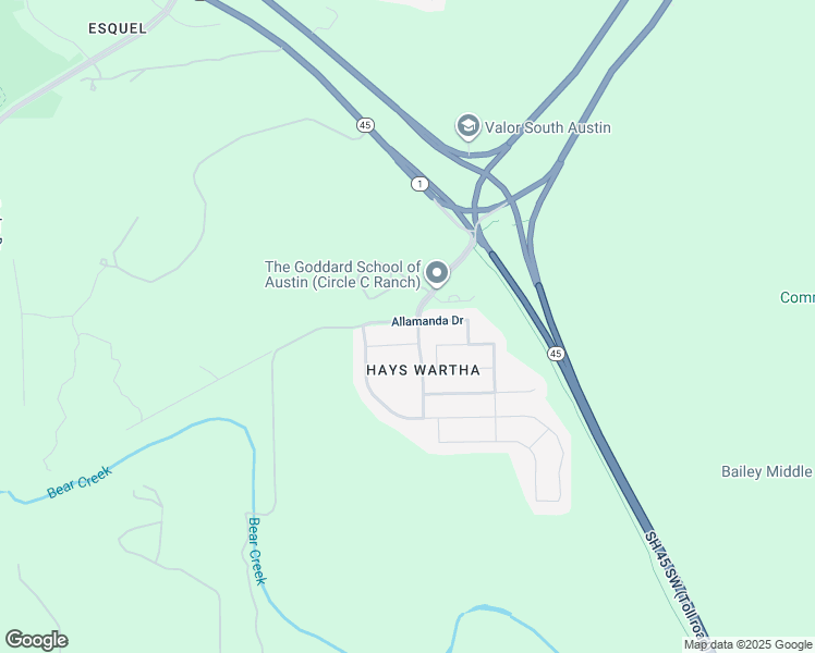 map of restaurants, bars, coffee shops, grocery stores, and more near 5405 Allamanda Drive in Austin