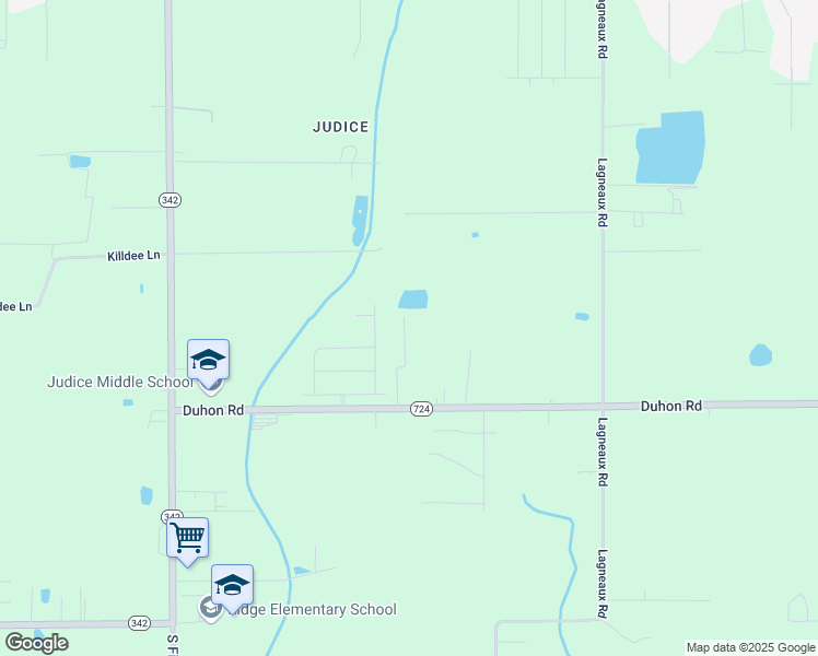 map of restaurants, bars, coffee shops, grocery stores, and more near 1626 Duhon Road in Duson