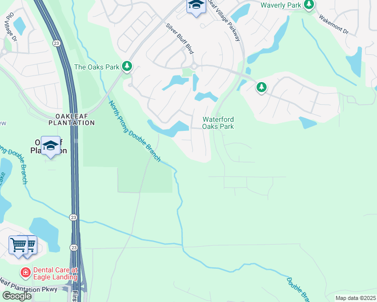 map of restaurants, bars, coffee shops, grocery stores, and more near 1454 Scenic Oaks Drive in Orange Park