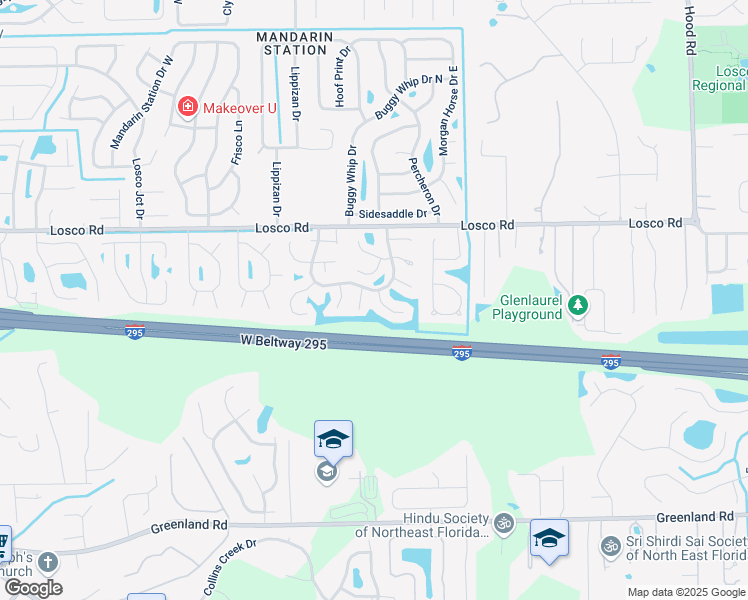 map of restaurants, bars, coffee shops, grocery stores, and more near 11256 Southington Place in Jacksonville
