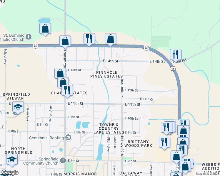 map of restaurants, bars, coffee shops, grocery stores, and more near 4010 East 12th Court in Panama City