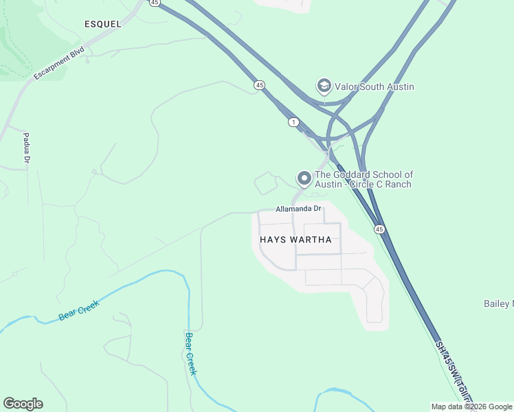 map of restaurants, bars, coffee shops, grocery stores, and more near 5524 Allamanda Drive in Austin