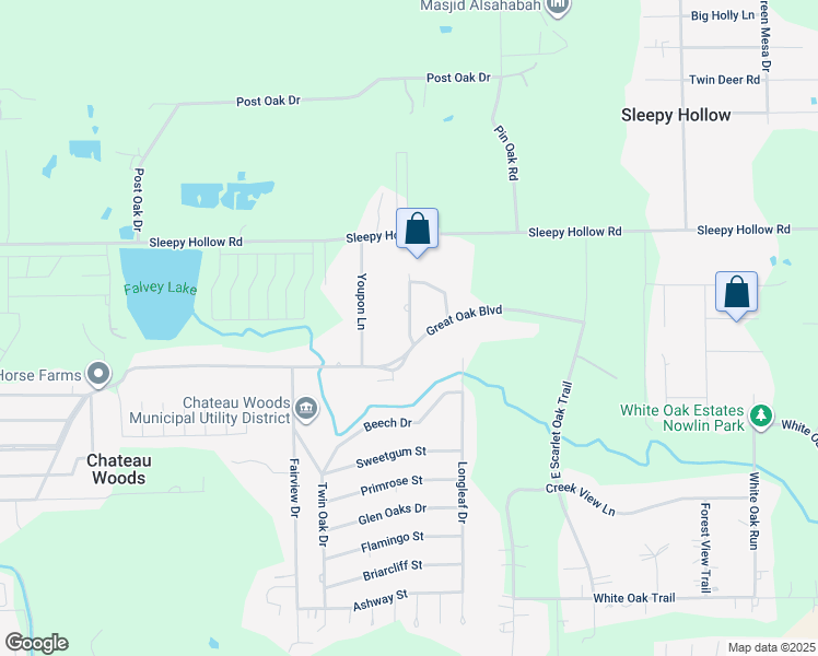 map of restaurants, bars, coffee shops, grocery stores, and more near 11693 Great Oak Boulevard in Conroe
