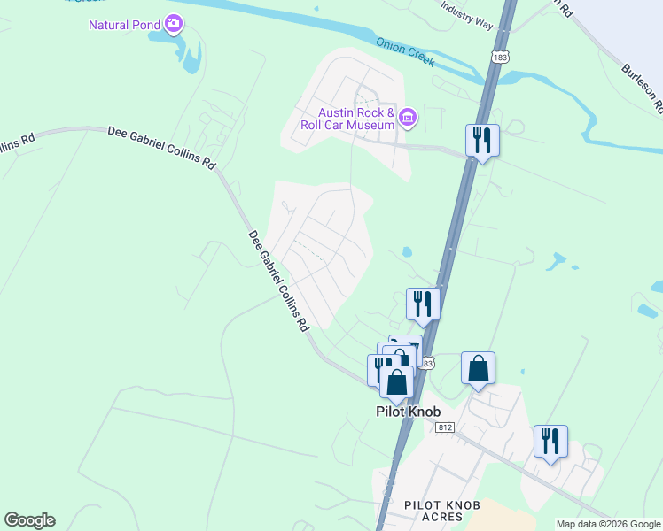 map of restaurants, bars, coffee shops, grocery stores, and more near 8304 Greyhawk Cove in Austin