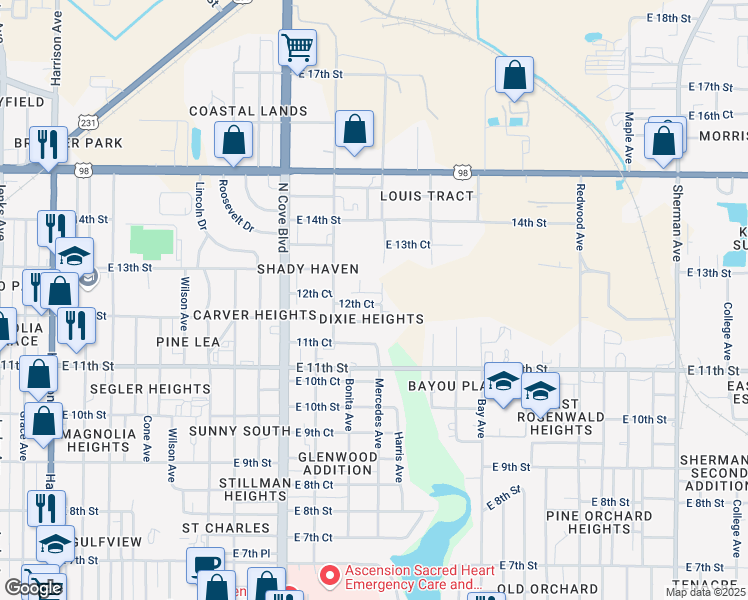 map of restaurants, bars, coffee shops, grocery stores, and more near 1224 Bonita Avenue in Panama City