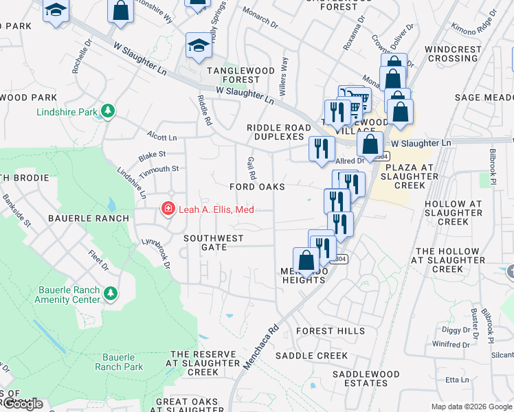 map of restaurants, bars, coffee shops, grocery stores, and more near in Austin