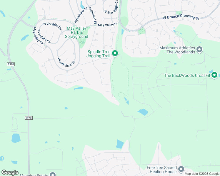 map of restaurants, bars, coffee shops, grocery stores, and more near 51 Springtime Creek in Magnolia