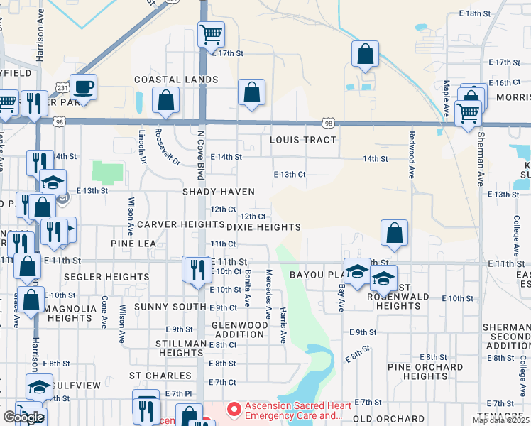 map of restaurants, bars, coffee shops, grocery stores, and more near 1224 Bonita Avenue in Panama City