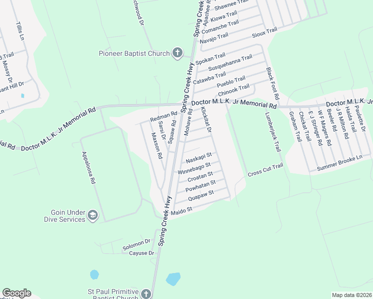 map of restaurants, bars, coffee shops, grocery stores, and more near 30 Menomini Street in Crawfordville