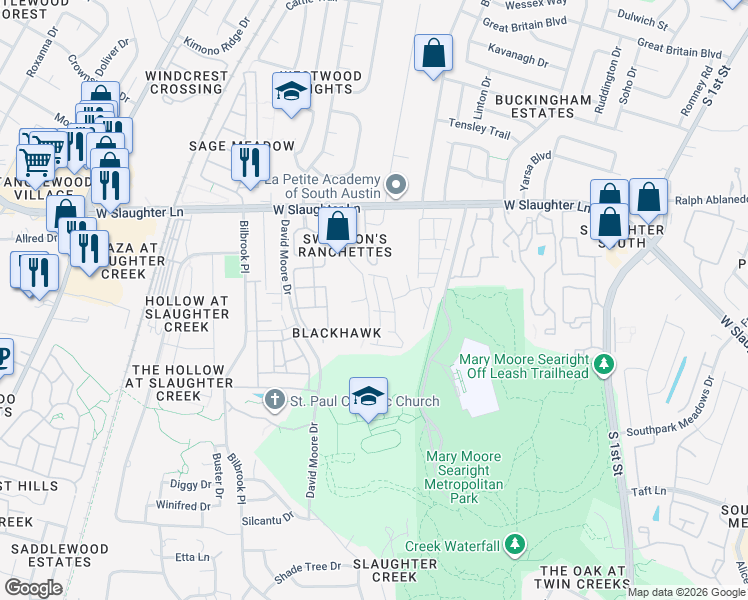 map of restaurants, bars, coffee shops, grocery stores, and more near 1017 Boatswain Way in Austin