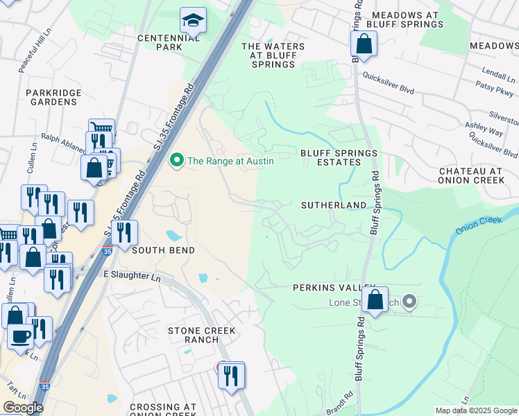 map of restaurants, bars, coffee shops, grocery stores, and more near 2205 Brockman Ln in Austin
