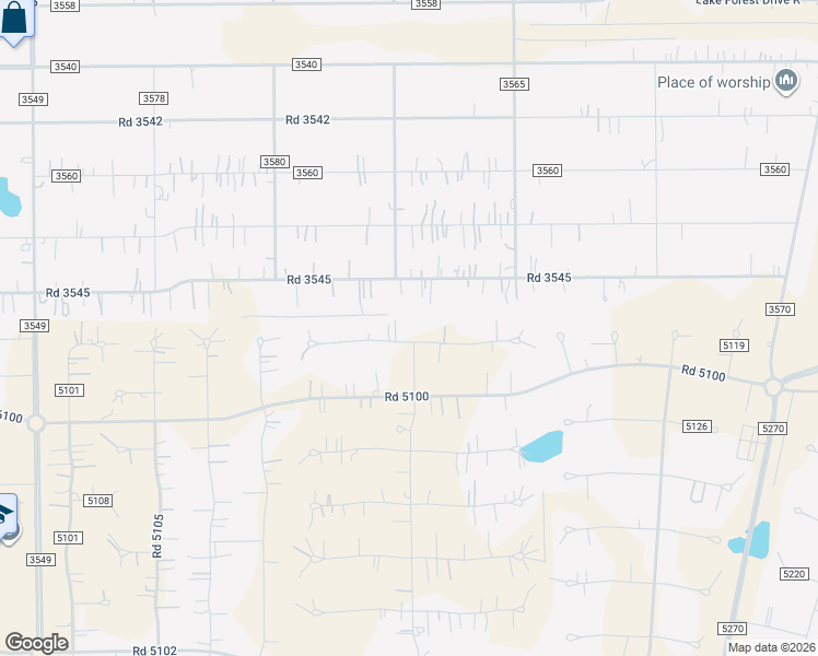 map of restaurants, bars, coffee shops, grocery stores, and more near 2142 Road 3545 in Cleveland