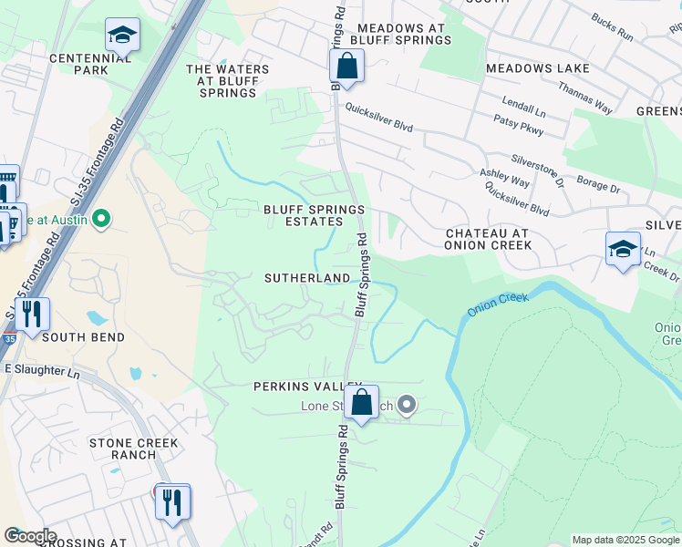 map of restaurants, bars, coffee shops, grocery stores, and more near 8100 Lockhart Drive in Austin