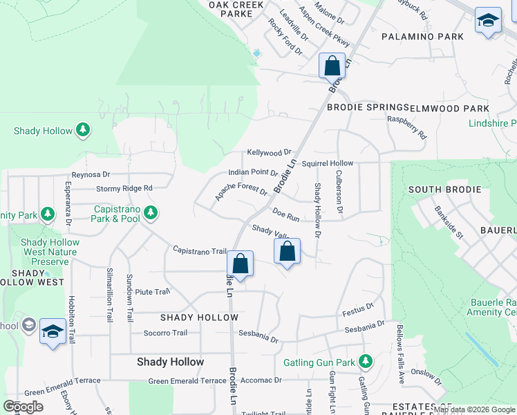 map of restaurants, bars, coffee shops, grocery stores, and more near 3500 Denbar Court in Austin