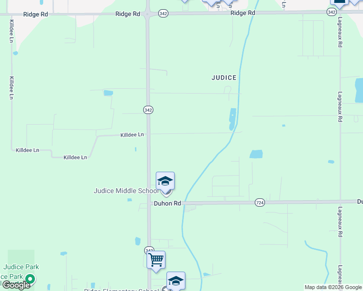 map of restaurants, bars, coffee shops, grocery stores, and more near 212 Ranch Road in Duson