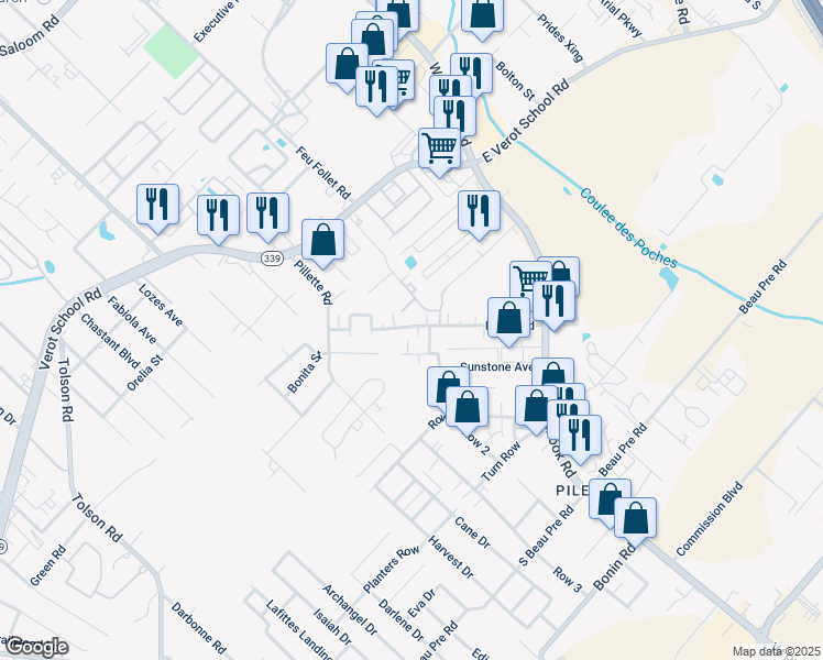 map of restaurants, bars, coffee shops, grocery stores, and more near 501 Fox Run Avenue in Lafayette