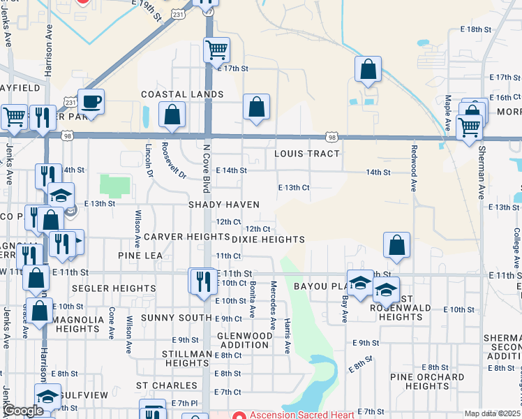 map of restaurants, bars, coffee shops, grocery stores, and more near 1224 Bonita Avenue in Panama City