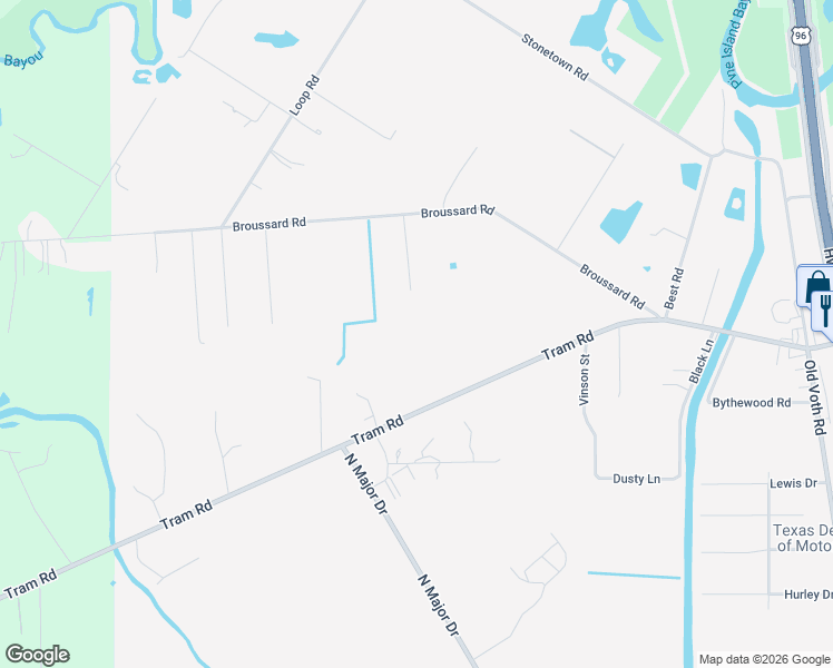 map of restaurants, bars, coffee shops, grocery stores, and more near 7880 Tram Road in Beaumont