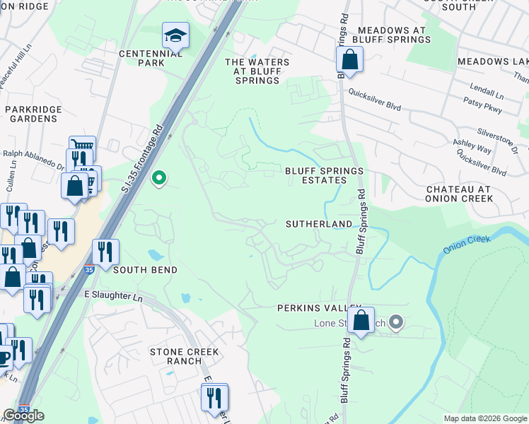 map of restaurants, bars, coffee shops, grocery stores, and more near 2205 Brockman Ln in Austin