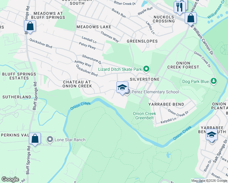 map of restaurants, bars, coffee shops, grocery stores, and more near 7616 Hidden Brook Court in Austin