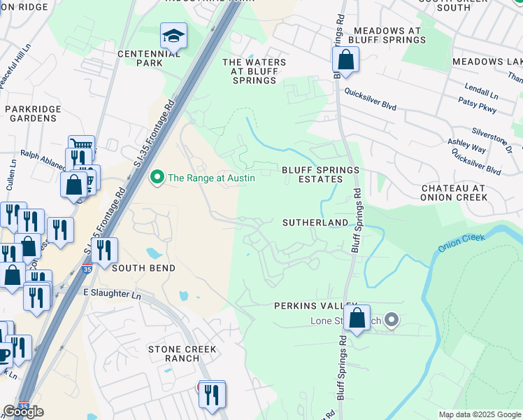 map of restaurants, bars, coffee shops, grocery stores, and more near 2205 Brockman Ln in Austin