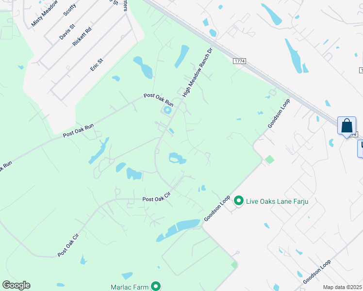 map of restaurants, bars, coffee shops, grocery stores, and more near 30202 Post Oak Run in Magnolia
