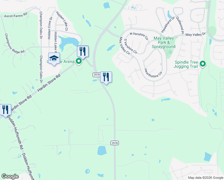 map of restaurants, bars, coffee shops, grocery stores, and more near 28536 Farm to Market Road 2978 in Magnolia
