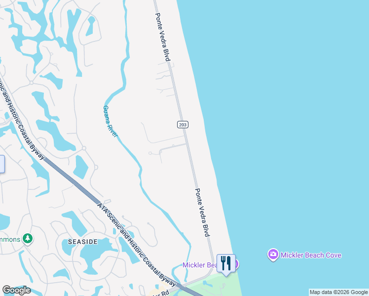 map of restaurants, bars, coffee shops, grocery stores, and more near 1050 Ponte Vedra Boulevard in Ponte Vedra Beach