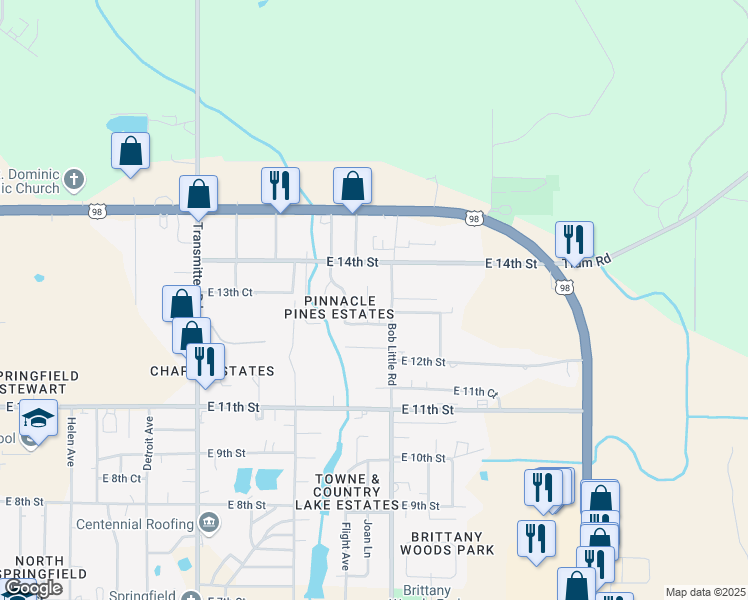 map of restaurants, bars, coffee shops, grocery stores, and more near 1309 Evergreen Court in Panama City