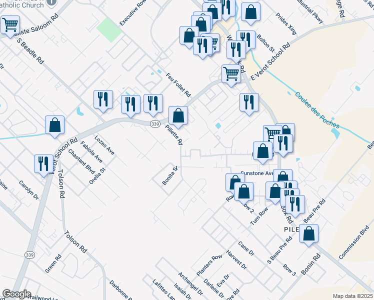 map of restaurants, bars, coffee shops, grocery stores, and more near 807 Fox Run Avenue in Lafayette