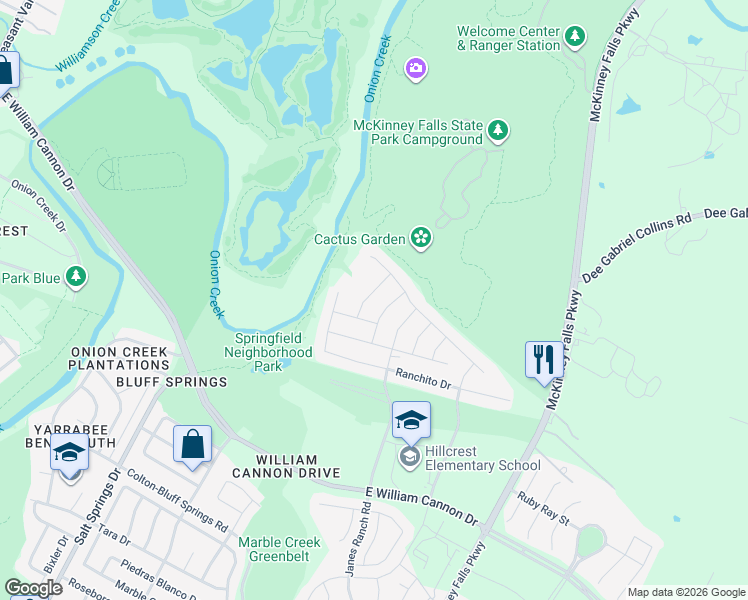 map of restaurants, bars, coffee shops, grocery stores, and more near 6721 Paseo San Lucas Lane in Austin