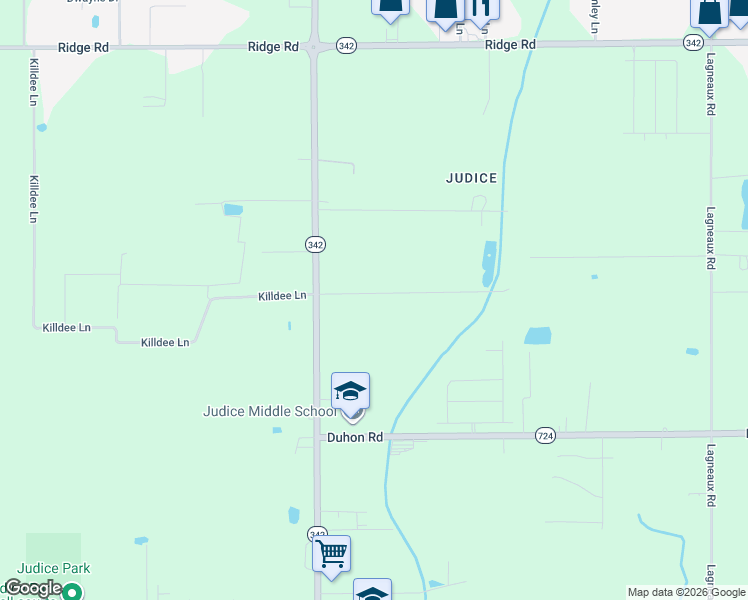 map of restaurants, bars, coffee shops, grocery stores, and more near 212 Ranch Road in Duson