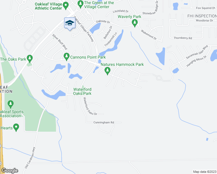 map of restaurants, bars, coffee shops, grocery stores, and more near 3247 Wandering Oaks Drive in Orange Park